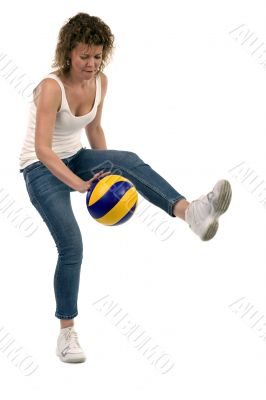 sports woman with ball