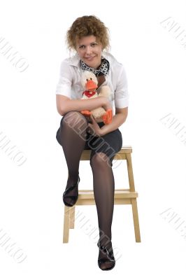 woman with toy