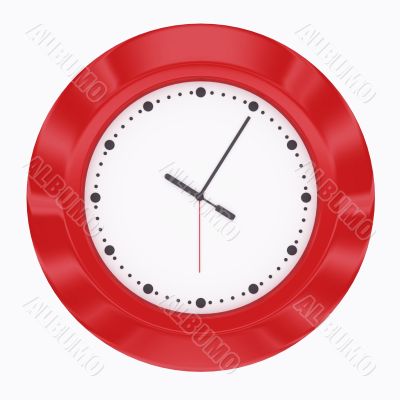 Red clock 3d