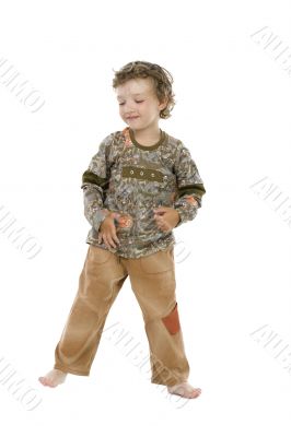 Little boy isolated on white background