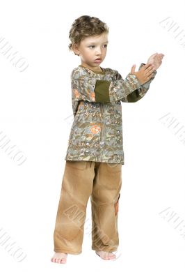Little boy isolated on white