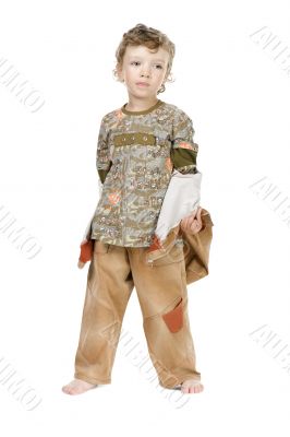 Little boy on white