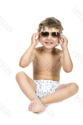 Little boy in sun glasses