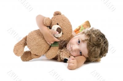little boy with toy