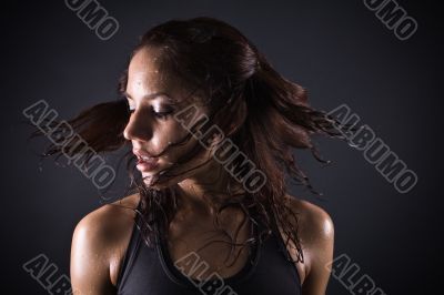 sweating girl