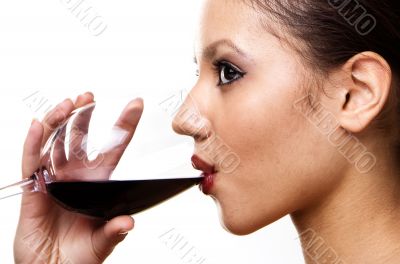 girl with the red wine