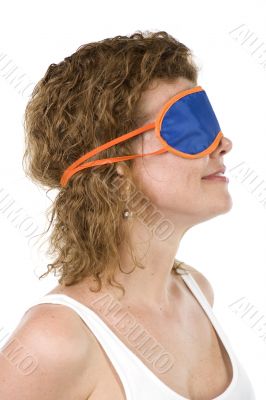 Girl on mask for sleep