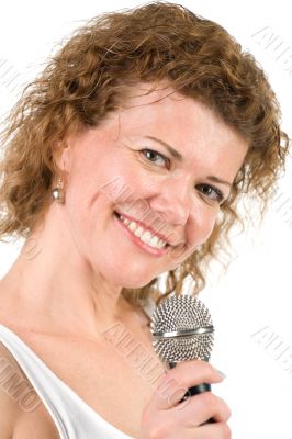 woman with microphone