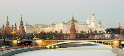 Moscow type on moscow kremlin in winter