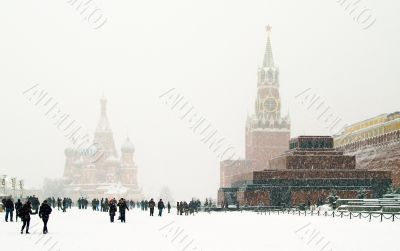 Moscow red square in winter