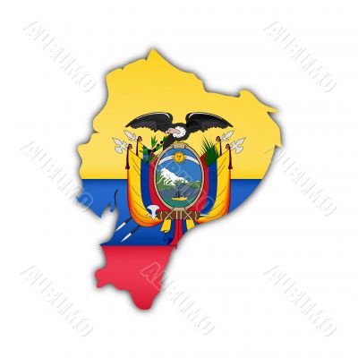 map and flag of ecuador