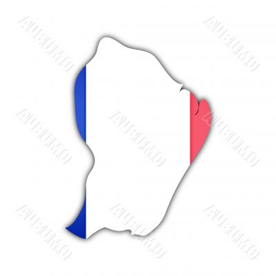 map and flag of french guyana