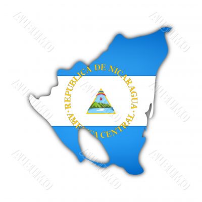 map and flag of nicaragua