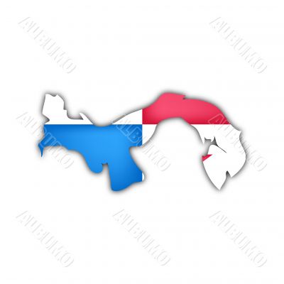 map and flag of  panama