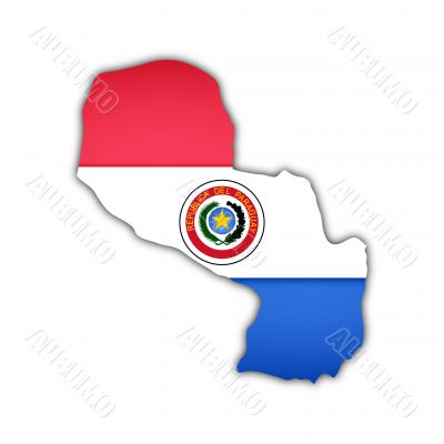 map and flag of paraguay