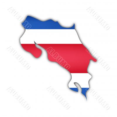 map and flag of costa rica