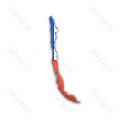 map and flag of chili