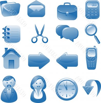 Blue icons set