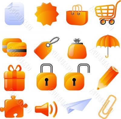 Orange icons set