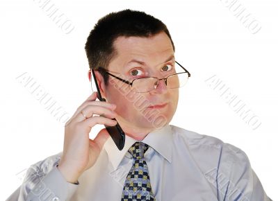  man in glasses with a cell phone