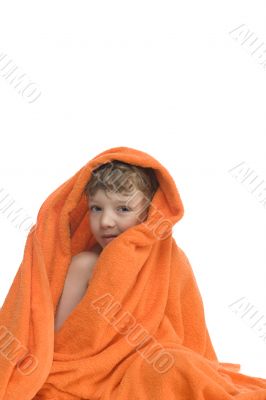 Boy in bath towel