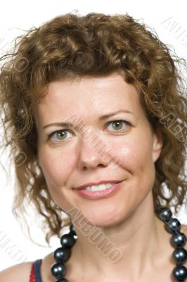 Portrait woman on white background