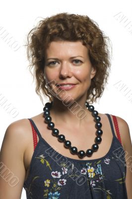 Portrait woman on white close up