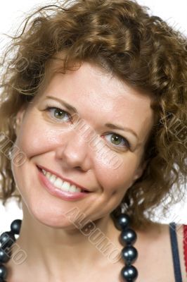 Portrait woman on white