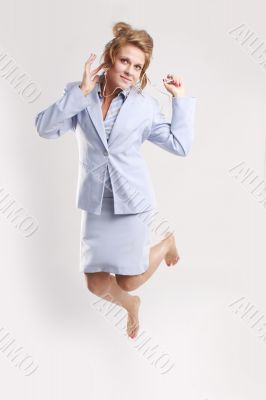 A young european business women succeeding
