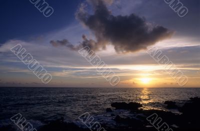 Sunset on ocean at Bayahibe - Dominican republic