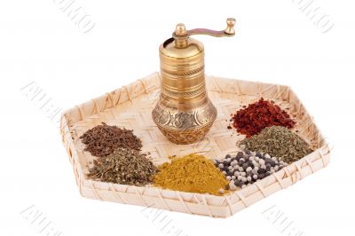 Spice mill made of brass