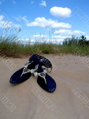 shoes sand sky