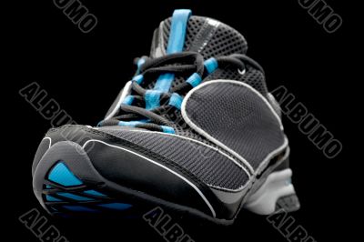 Sport shoes on black
