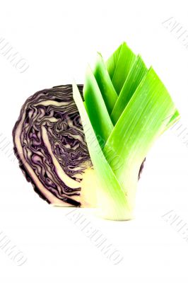 Leek and Red cabbage