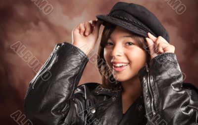 Pretty Hispanic Girl Studio Portrait