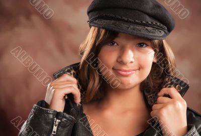 Pretty Hispanic Girl Studio Portrait