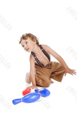boy play skittles