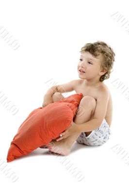 Boy with pillow