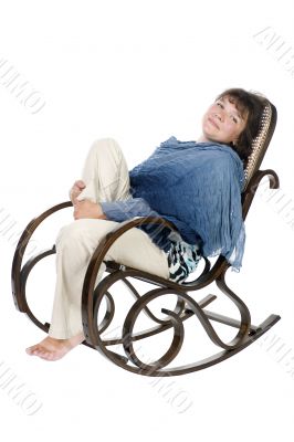 Woman on white background