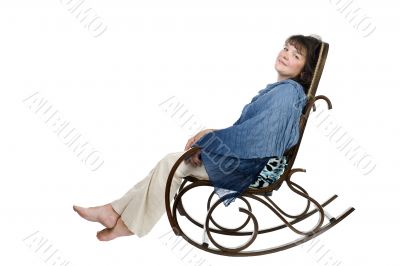 Woman on white