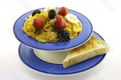 Cornflakes and Fruit with Toast