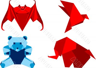 Origami set animals