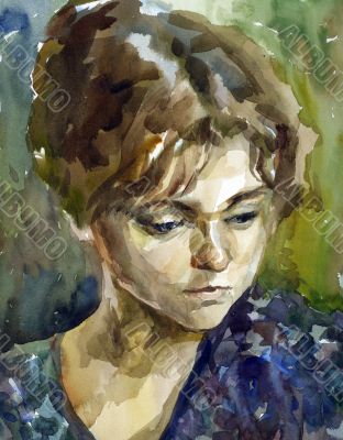 Watercolour woman portrait