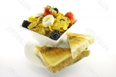 Cornflakes and Fruit with Toast