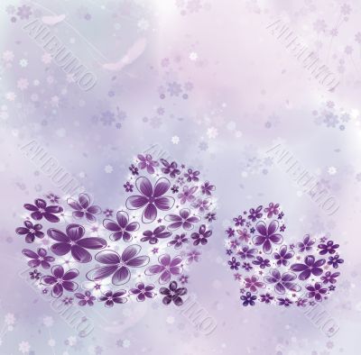 Hearts from flowers