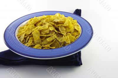 Cornflakes in a Blue Bowl