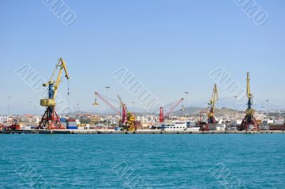 Cranes, loading equipment, port of Heraklion