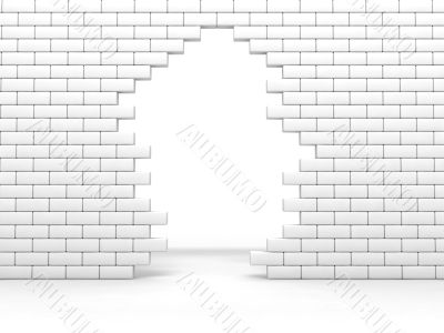 broken brick wall