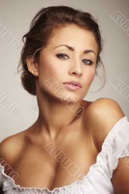 Closeup portrait of a attractive young woman relaxing