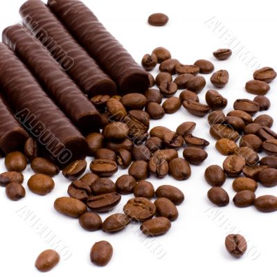 chocolate bars and coffee